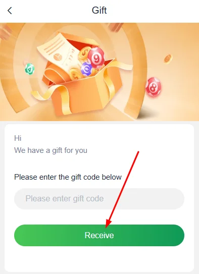 Click on receive to get rewards